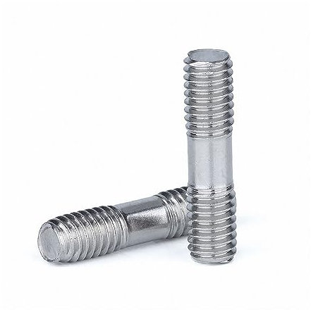 TULDYS WALENI Doppelendgewindestange 304 Edelstahl-Stehbolzen Stangenzahnstange Doppelkopf-Gewindestange M3 M4 M5 M6 M8(40mm,M6 (2pcs))