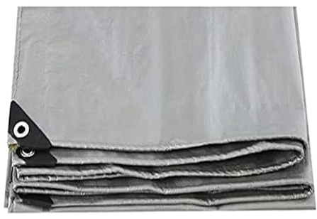 Abdeckplane wasserdichte mit Ösen Schutzplane Bootsplane Abdeckfolie Poolplane Holzplane Allzweckplane, 0.25mm für Enmöbel Holz Pool Trampolin Auto, Anpassbar blais (Color : Silver, Size : 4x8m)