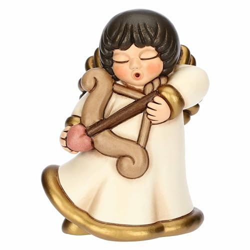 THUN, Angelo Amore con Freccia e Arco in Ceramica Decorata a Mano, Versione Grande, Linea Angel Love, 12 x 9.7 x 14.9 cm h