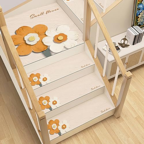 XRRJFYH Stufenmatten Innen 15 Stück Treppenteppich Treppenstufen Matten Reppen Teppichstufen Ohne Kleben Teppich Treppenstufen(Beige,26x100cm/10.2x39.4in)