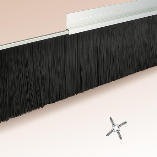 Retsun 2 Sets 4 Inches Door Brush Sweeps Seal Garage Roll Up Door Brush Durable Easy Mounting for Exterior Doors (4 Inches, 2)