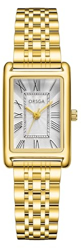 CIVO Damenuhr Gold Edelstahl Armbanduhr: Rechteckige Uhren Damen Analog Quarz - Klein Frauen Uhr Vintage Klassische