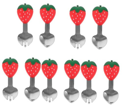 TOPBATHY 5 Sets Konstruktion Kleinkind Besteck Set Baby Kurzen Griff Löffel Baby Fütterung Utensilien Nach Oben Baby Geschirr Kleinkind Silberbesteck