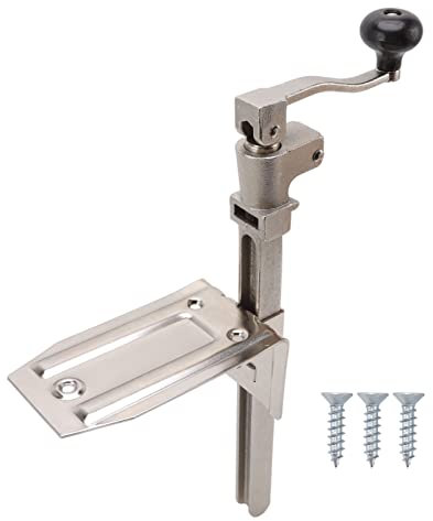 LOCADENCE Abrelatas de Mesa Manual, Abrelatas Comercial de Montaje en Mesa Resistente, Abrelatas Industrial con Base de Acero Galvanizado para Hoteles, Restaurantes