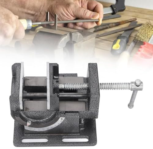 LIULIQ Tilting Drill Press Vise, Heavy Duty Inclinable Tilting Angle Flat Pliers with 0-90° Any Angle Adjustment, Cross V-groove Thickened Jaws Hold Firmly Clear Scale, for Mills and Drill Presses
