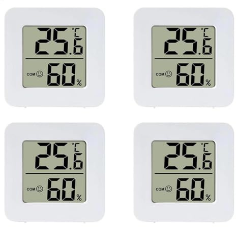 Room Thermometer Hygrometer, 4 Pack Indoor Thermometer Humidity, Indoor Thermometer Hygrometer Digital Humidity Gauge With Temperature Humidity Monitor For House,Greenhouse, Home, Garden