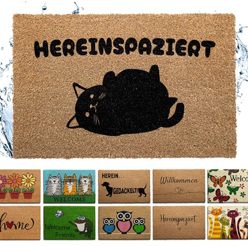 Bodenständig® Kokosmatte Fußmatte Kokos - wetterfest außen | 100% echte Kokosfasern - Kokos Fußmatte außen 40x60cm - extrem robust, ideal zum Schmutz abtreten - Regenfest - viele Motive