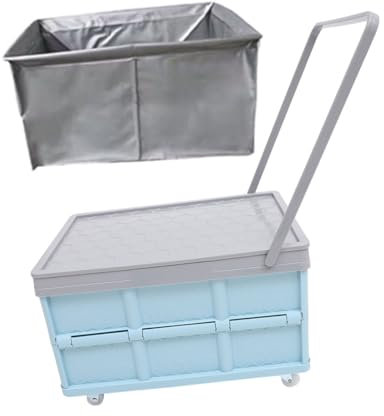 Sosoport Zusammenklappbarer Einkaufswagen Mit Stabilen Rädern Tragbare Allzweckkiste Für Den Unterricht Und Unterwegs