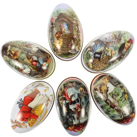 DIYEAH Easter Egg Decorations Candy Box Tinplate Storage Case Easter Present Boys and Girls