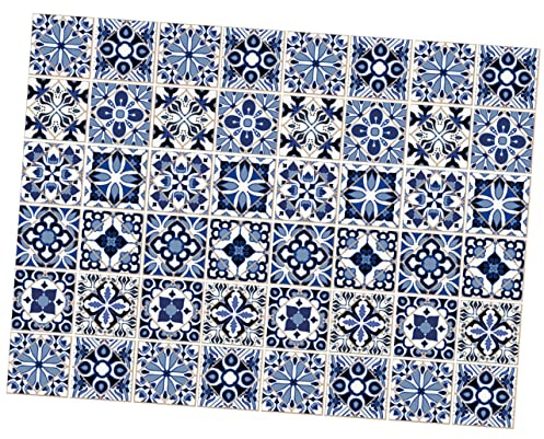 Adesivi Piastrelle Vintage Blu 48 Pezzi Pvc per Decorazione Pareti