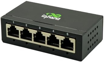 InHand Networks Commutateur réseau Gigabit, Switch Ethernet Gigabits, Plug & Play,Boîtier métallique à Haute Dissipation Thermique avec Prise d’Alimentation EU. (5 Ports)