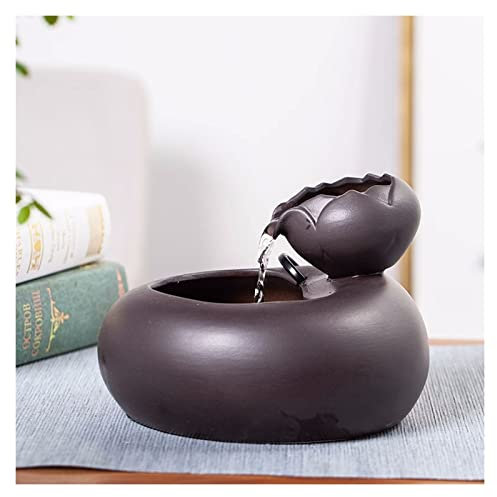 Fontana da Interno Fontana d'Acqua da Tavolo in Ceramica Caratterizzata da Fontana da Tavolo Zen for Interni ed Esterni Decorazioni for la casa Tavolo da Ufficio, L 7,6 x L 7,6 x A 5,9 Fontanella D