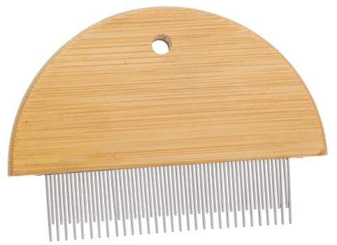ROMISBABA Pferdebürste Metallkamm Holzgriff Robust Langlebig Zur Fellpflege Und Massage Geeignet Für Pferde Und Haustiere Zur Entfernung Von Losem Haar Und Verschmutzungen