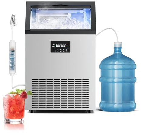 Wehruom 70kg/24h Commercial Ice Maker - Stainless Steel Undercounter Ice Machine with 22kg Storage, 45 Cubes/8-15mins, Self-Cleaning, for Bars, Restaurants, Cafés & Home Use