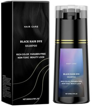 Teinture Shampooing En Noir Profond, Hair Dye Shampoo, Offre Couleur Intense Et Durable, Pour Un Résultat Rapide À Domicile, Solution Parfaite Pour Un Aspect Naturel Et Renforcement Capillaire