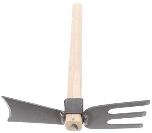 GARIOUANS da Giardino Leggera con Manico in Legno Solido Doppia Punta Funzionale per Diserbo e Scavo Orto Attrezzo Ergonomico per Coltivazione e Rimozione Erbacce