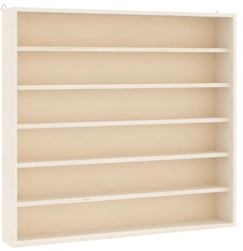KPWENFBSL Sammlervitrine aus Holz mit 6 Fächern, 60x8,5x55 cm Wandvitrine für Sammlerstücke, Hängevitrine für Modellautos, Setzkasten zur Wandmontage für Wohnzimmer