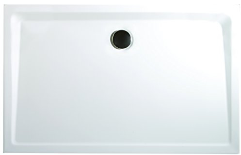 Schulte Duschwanne 80x100 cm, Rechteck extra-flach 3,5 cm, Sanitär-Acryl alpin-weiß, inkl Ablauf und Füßen