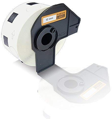 Print-Klex Etiketten-Rolle kompatibel für Brother P-Touch DK-11219 P-Touch QL 580 Series QL 650TD QL 700 QL 710W QL 720NW DK11219 12mm 1200 Label Runde Adress Etiketten Label Office Serie