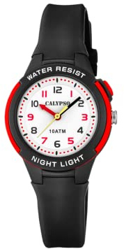 Calypso Orologio Bambino Analogico Gomma Nera - Movimento al Quarzo - Vetro Alta Resistenza - Impermeabile 10 ATM K6069/6 - Sweet Time