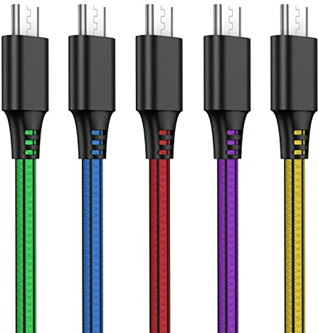 SCHITEC Micro USB Kabel, 5Pack 2M Micro USB Schnellladekabel Daten Sync Handy Ladekabel für Android, Samsung Galaxy S6 und S7 Nexus HTC LG Kindle Power Bank und mehr