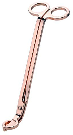 1pc Rundkopf-Kerzenschere ohne Muster Dochtschere aus Edelstahl Kerzenlöscher Kerzenhaken Kerzenwerkzeug,Rose Gold