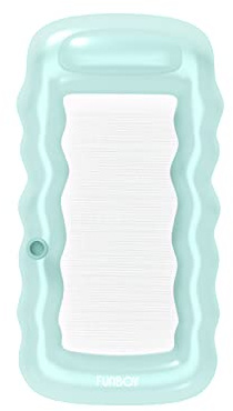 FUNBOY Riesige aufblasbare Luxus-Liege aus durchsichtigem Mintblau, Wasser-Hängematte, Pool-Schwimmer, perfekt für eine Sommer-Pool-Party, groß