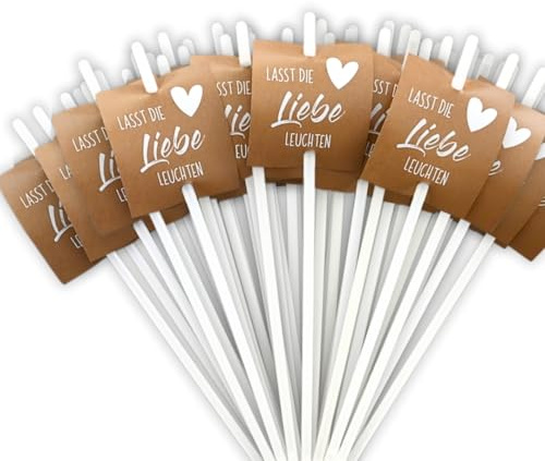 Generisch Hochzeitsdeko Knicklichter weiß Leuchtstäbe Glow-Sticks Hochzeit Vintage Boho, Set 50 Stück