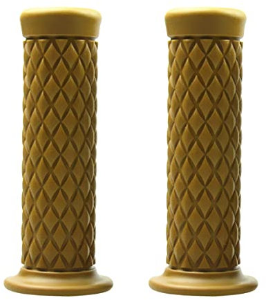Motorrad-Handgriffe, rutschfeste Gummistange für 22 mm/24 mm Griffe, Vintage-Motorrad-Thruster-Griff, Lenker für Handkomfort, universell für Motocross, Roller, Dirtbike, offenes Ende (Kamel)