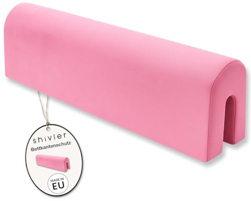 shivler Bettkantenschutz für Kinderbetten Kissen für bettumrandung Rausfallschutz Abdeckung Kantenschutz für Babybett (Rosa, 70cm)