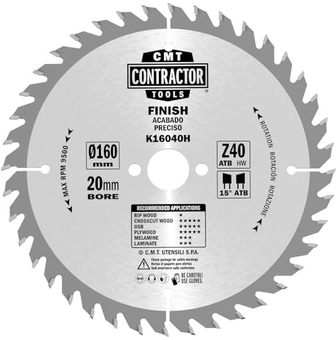 CMT ORANGE TOOLS K16040H - KREISSÄGEBLÄTT FÜR LÄNGS-UND QUERSCHNITT HW HW 160x2.2/1.4x20