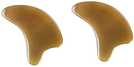 FRCOLOR 2stücke Ox Horn Gua Sha Schaber Gesicht Und Nacken Massagegerät Aus Natürlichem Horn Tragbares Schönheitswerkzeug Für Zuhause Reisen Und Bürogebrauch