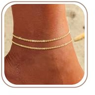 ZHESHY Lot Bracelets de Cheville Or Argent pour Femme Multirang Réglables Chaine Cheville Perles 18 Carats Plaqué Or avec Cœur Croix Paillettes CZ Accessoires Été Chaine de Pied Bijoux Femme Fille