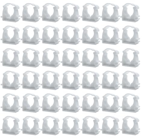 HLIWS Collier pour tuyau,Lot De 42 Diamètre intérieur 16mm,supports de tuyau,colliers de serrage en plastique,clips de tube blancs,pour Conduite D'eau,Tuyau de Gaz