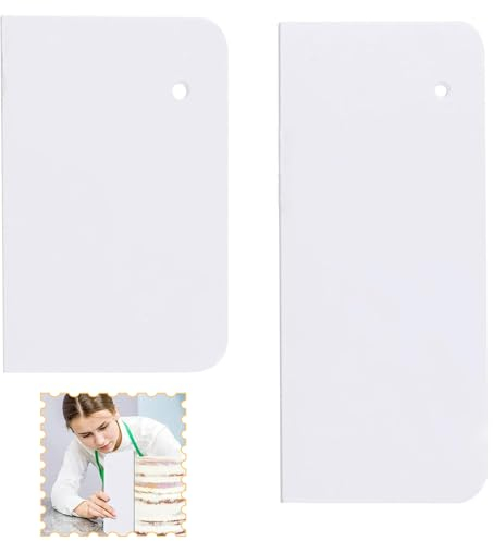 2Pcs Professional Cake Decorating Set, Durable Plastic Pastry Scrapers for Baking, Icing, and Fondant Smoothing
