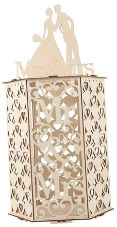 Cabilock Schachtel Für Hochzeitskarten Kartenbehälter Jahrestagskartenbehälter Holzkartenhalter Grußkartenbehälter Hochzeitskartenetui Hochzeitskartenhalter