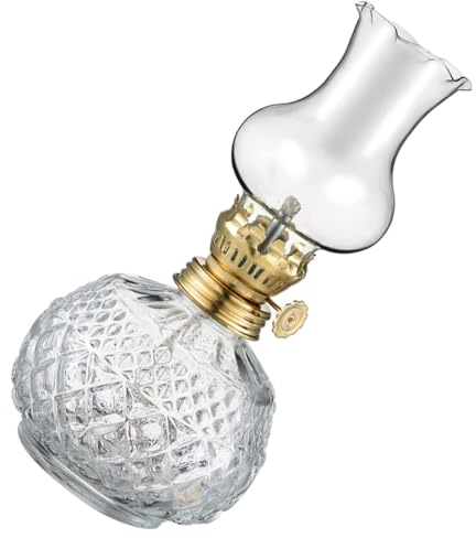 RORPOIR Glas Petroleumlampe Rustikale Öllaterne Vintage Laterne Für Innenbereich Sturmlaterne Öllampe Petroleumlaterne Dekoration Für Zuhause Büro Hotel Restaurant
