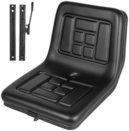 Asiento universal para tractor, asiento de carretilla elevadora, asiento ajustable de cuero de PVC, asiento industrial de respaldo alto, repuesto para tractor, excavadora, cortacésped, alta