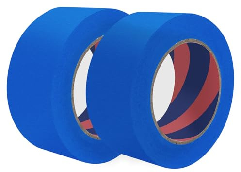 Duccinp Blau Kreppband 50mm x 50m, 2 Rolle Maler Malerkrepp, Abklebeband Maler Leicht zu Entfernen, Keine Rückstände, Malerband Eignet Starke Haftung, Malerkrepp für Malerarbeiten und Dekoration