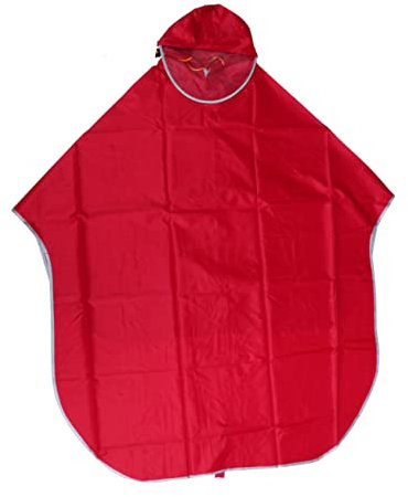 TINEASUR Unisex Fahrrad Regenponcho Aus Wasserdichtem Oxford Und PVC Winddicht Reißfest Mit Kapuze Kürzer Geschnitten Für Rad Scooter Und Leicht Einstellbare XXXL Jujube Rot