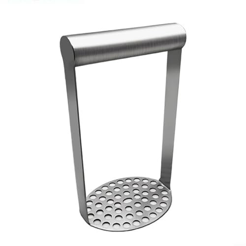 Kartoffelstampfer aus Edelstahl, ergonomischer manueller Kartoffelstampfer aus Edelstahl, für glatte Kartoffelpüree, Gemüse und Obst