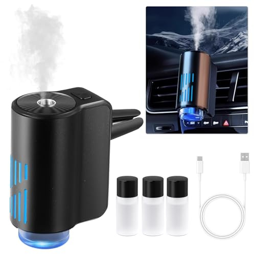 Luftfräschare för bil med parfym, 30 ml, intelligent ultraljudssprutare med 3 intelligenta lägen, för bil med litiumjonbatteri