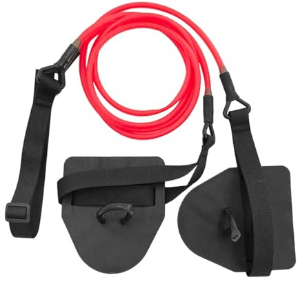 Laroal Land simtränare med handpaddlar Motståndsrep Dragband Fitness Avtagbart elastiskt band för att förbättra armstyrkan（Röd 30 kg）