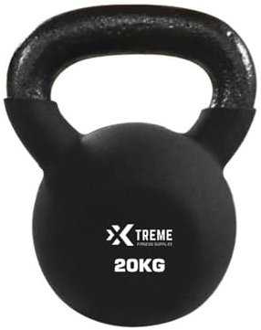 Xtreme Fitness Kugelhantel 20kg mit Neoprenbeschichtung, Massive Gusseisen Kettlebell mit ergonomischem Griff, Robuste Hantel für Kraft, und Core Training, Ideal für CrossFit, HIIT und Home Gym