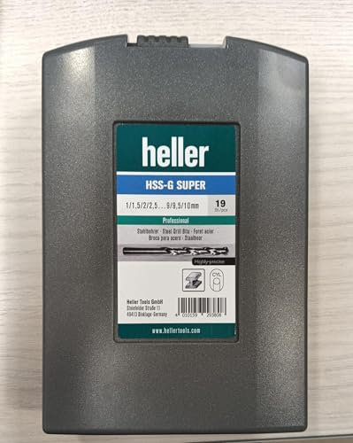 Juego de Brocas Profesional HSS-G SUPER de 19 Piezas Helicoidales de 1 a 10 mm (Escalones de 0,5 mm) – Brocas para Metal Duro y Acero Inoxidable DIN 338 (HSS - G SUPER (Profesional))