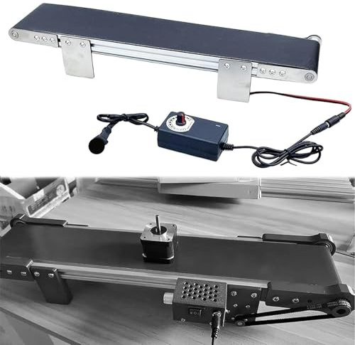 GUHPZA Nastro Trasportatore Nero da 10X50 Cm, Mini Dispositivo Sperimentale di Attrito del Modello di Elevatore di Produzione della Tecnologia del Nastro Trasportatore,