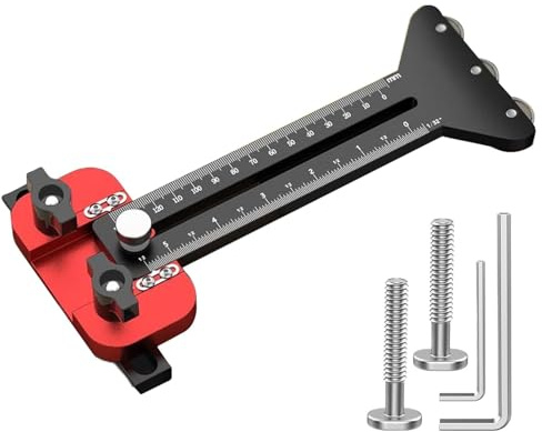 Smal ripguide, fin ripmall, justerbar planeringsguide i aluminium bordssågbräda - staketskärverktyg med 3 remskiva sågtillbehör för router
