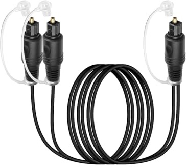 GELRHONR Câble Optique Audio numérique, Câble Optique Toslink 1 mâle à 2 mâle pour TV, DVD, HDTV, maison, barre de son, amplificateur 1.5M/4.92ft