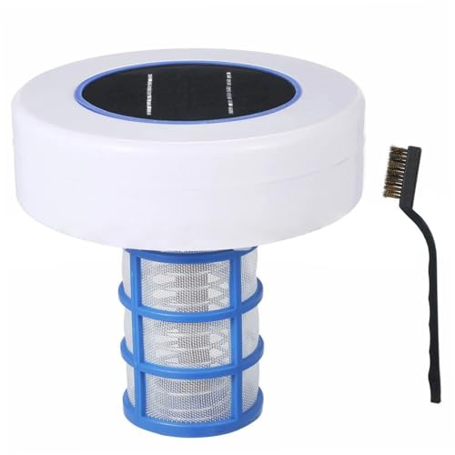 TANGPINGMAO Solar Pool Ionizer Large Capacity Pool Chlorine Floater with a Brush Reduces Chlorine Floating Water Cleaner and Purifier for Outdoor Above Ground Swimming Accessories 6.3x6 Inch Solar