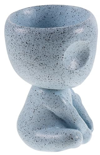 CIYODO Jardinière Dessin Animé en Résine Synthétique, Mini Pot de Fleurs Argenté pour Plantes Miniatures et Fleurs, Décoration Maison et Bureau